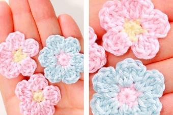 Crochet flowers patterns with description - how to crochet a flower Crochet for beginners flowers with description